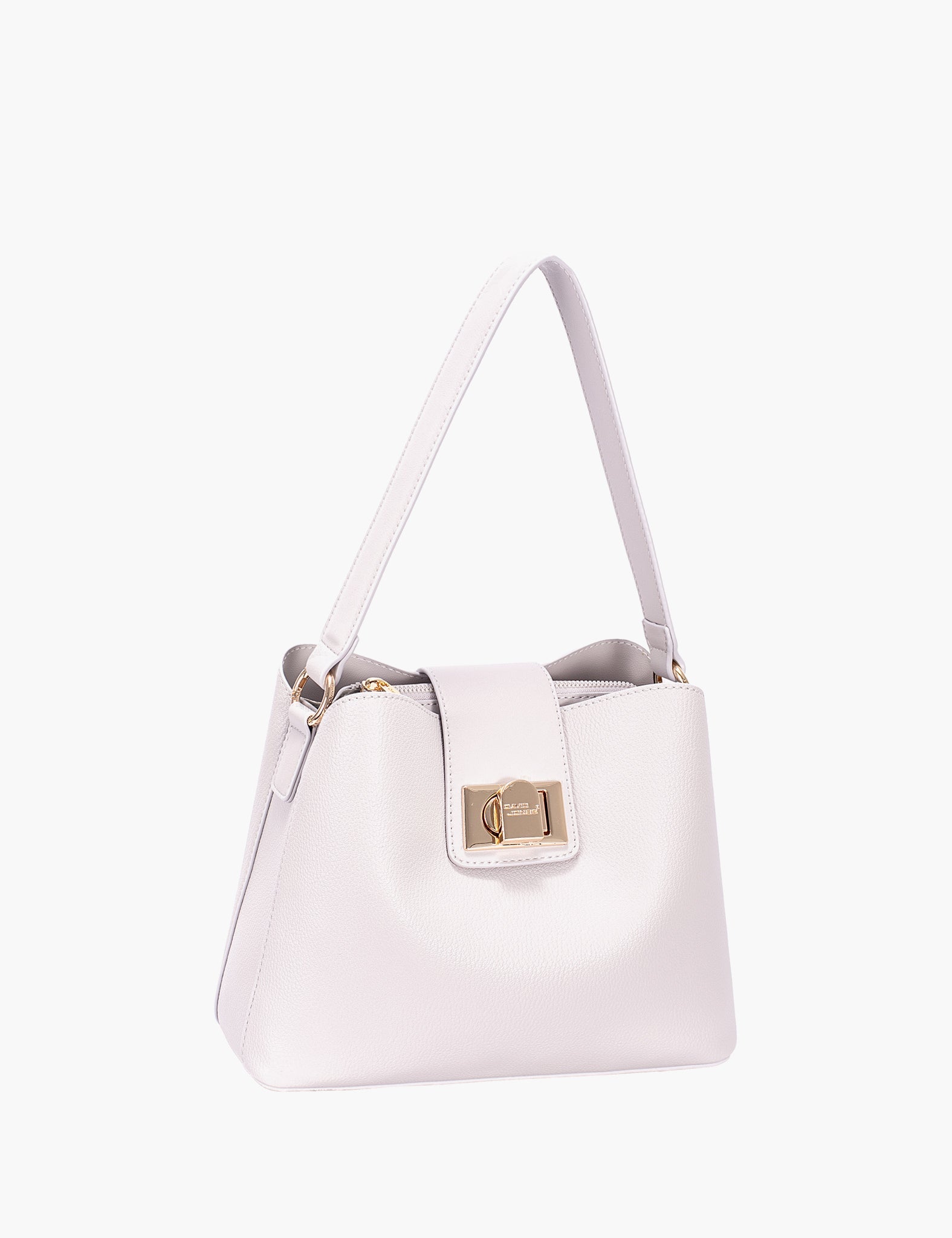 Sac porté épaule Melena — Snow Lilac, vue trois-quarts