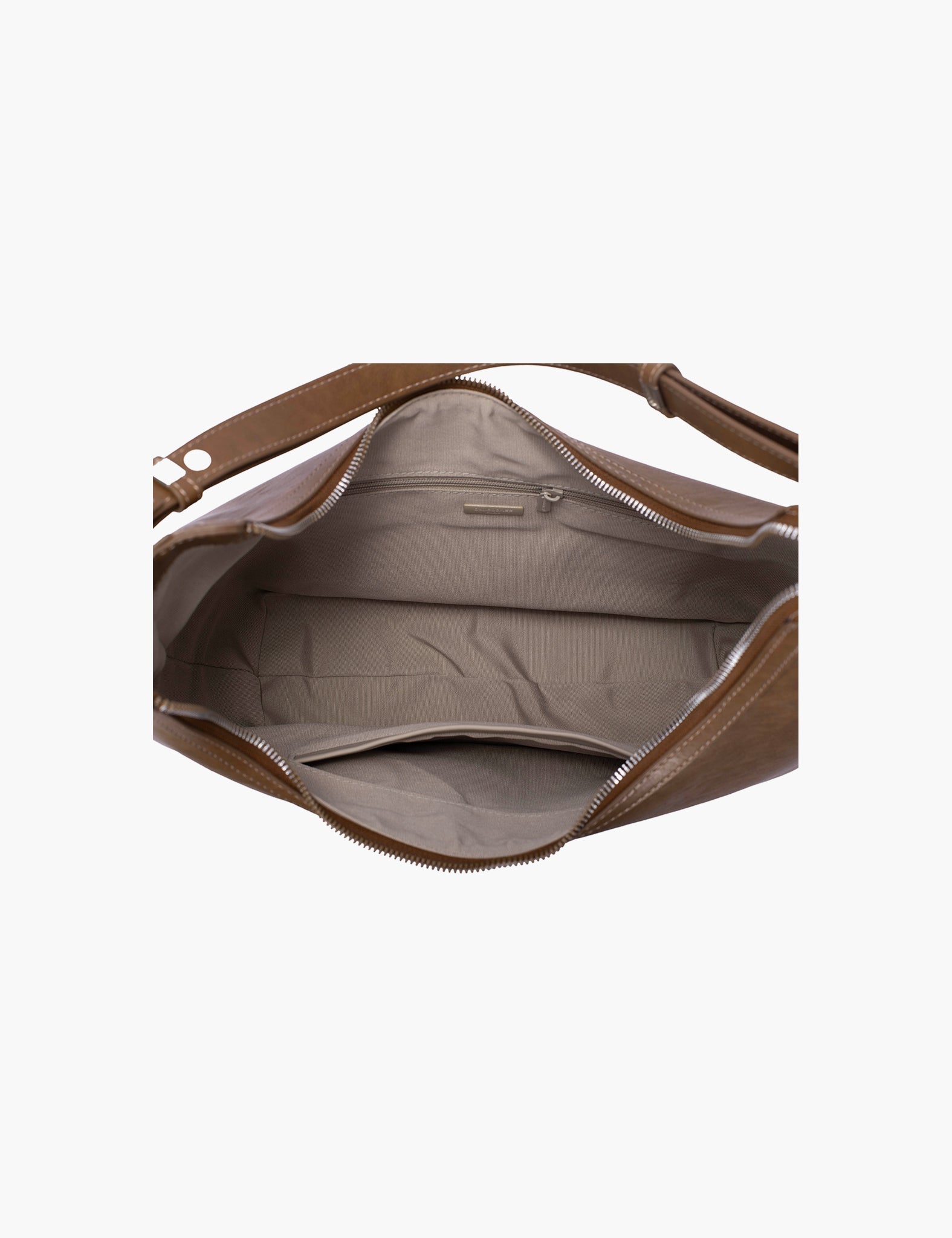 Sac porté épaule Nilay — Cocoa Brown, intérieur