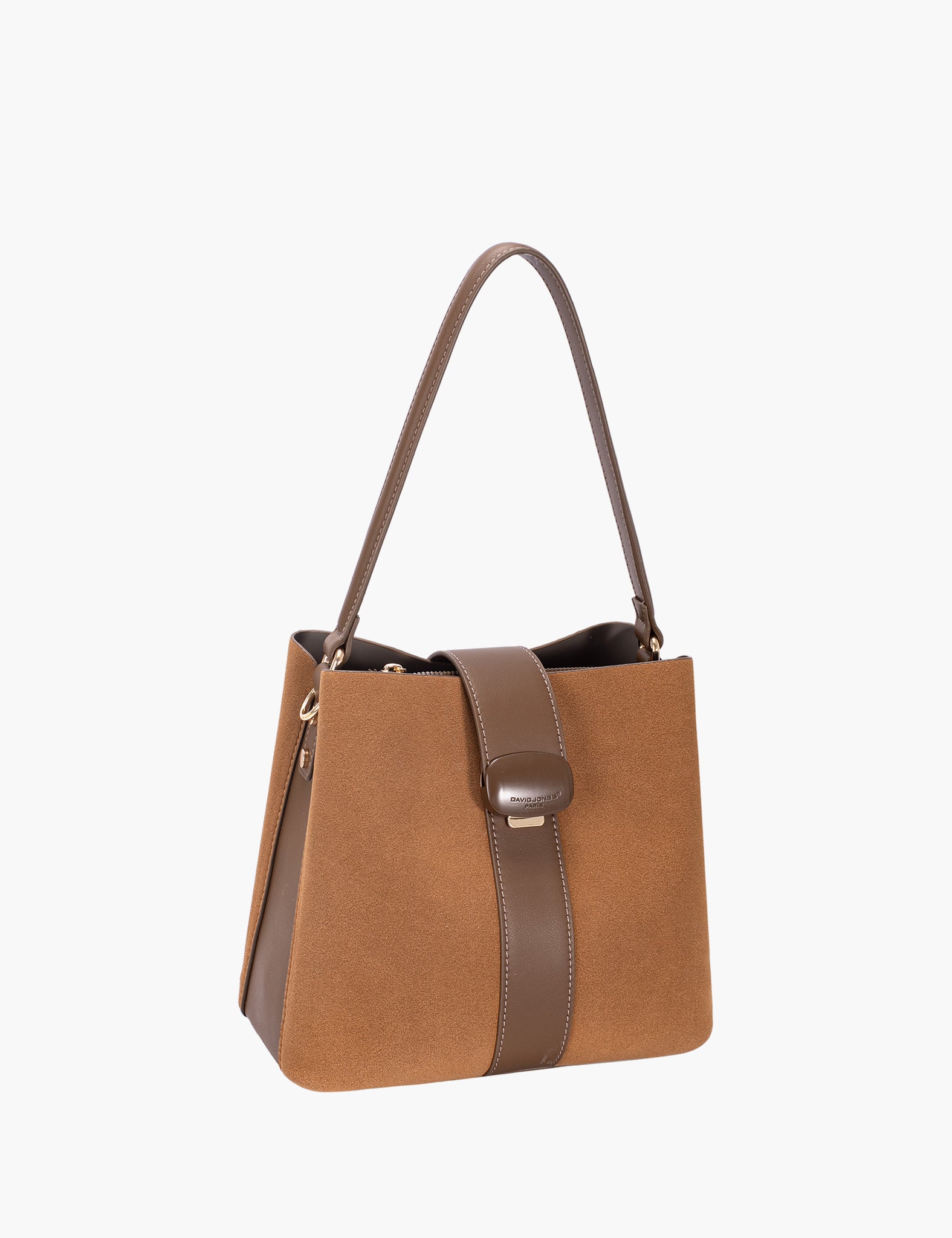 Sac porté épaule Nora — Cocoa Brown, vue trois-quarts