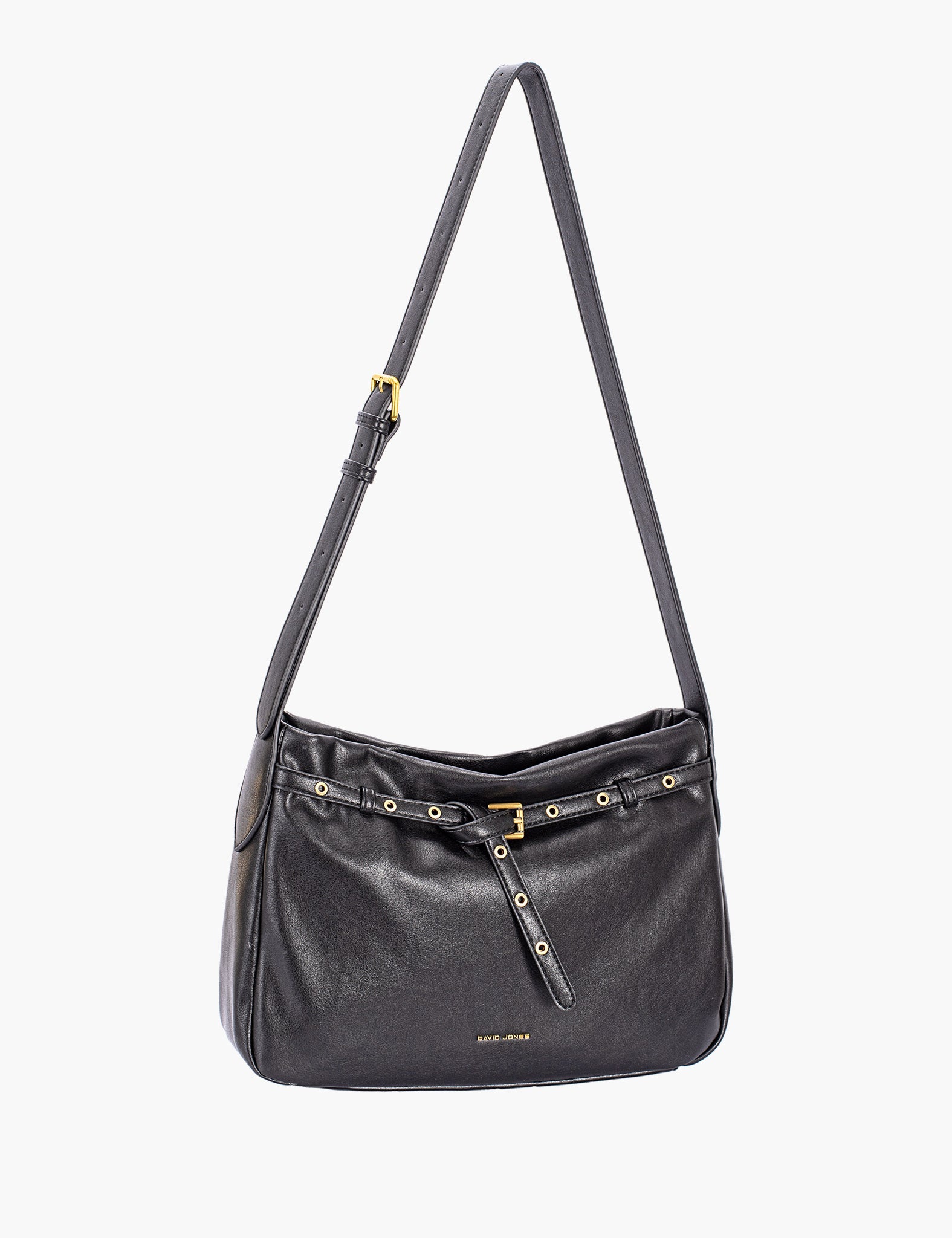 Sac porté épaule Nur — Black, vue trois-quarts