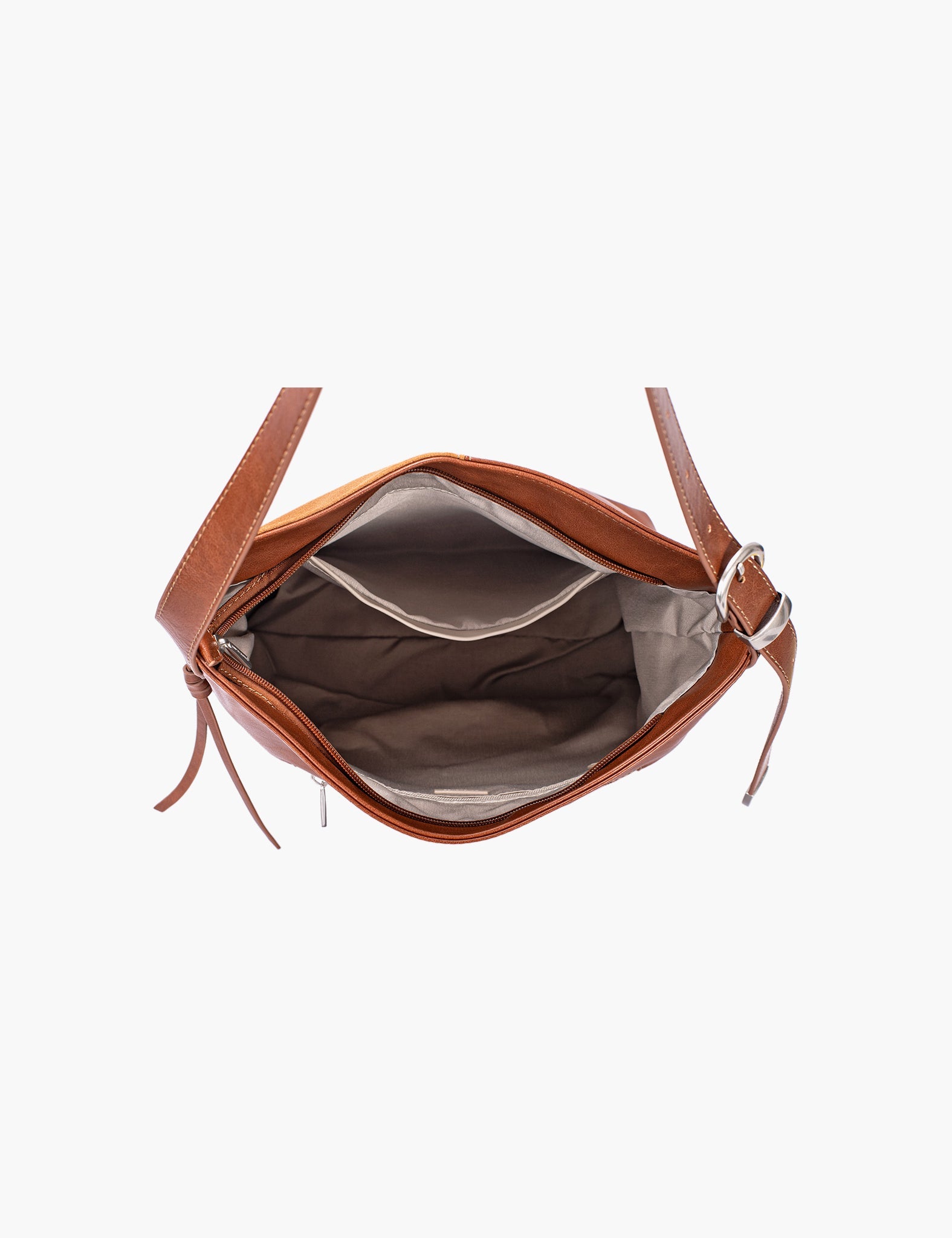 Sac porté épaule Orianne — Cocoa Brown, intérieur