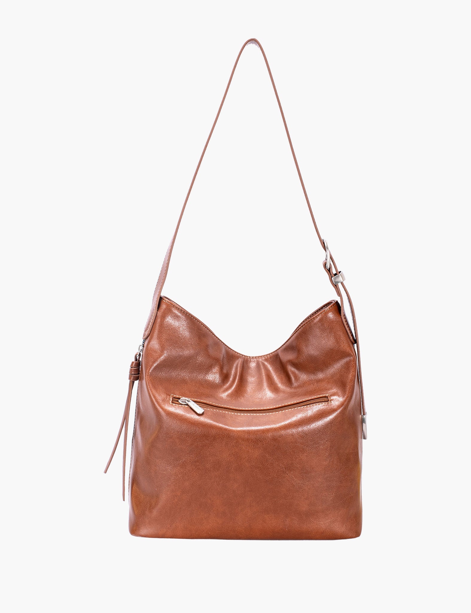 Sac porté épaule Orianne — Cocoa Brown, vue trois-quarts