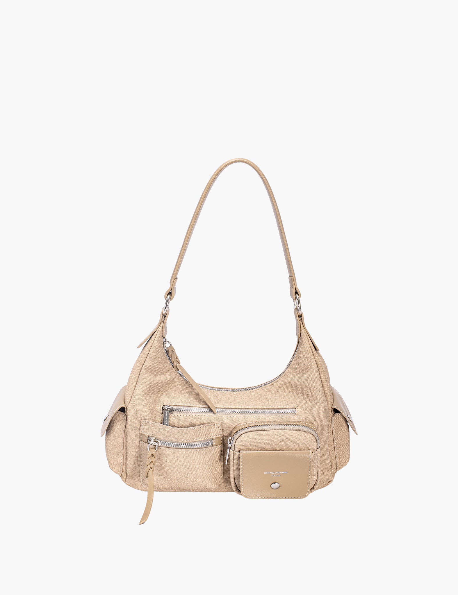 Sac porté épaule Pepa — Camel, vue trois-quarts