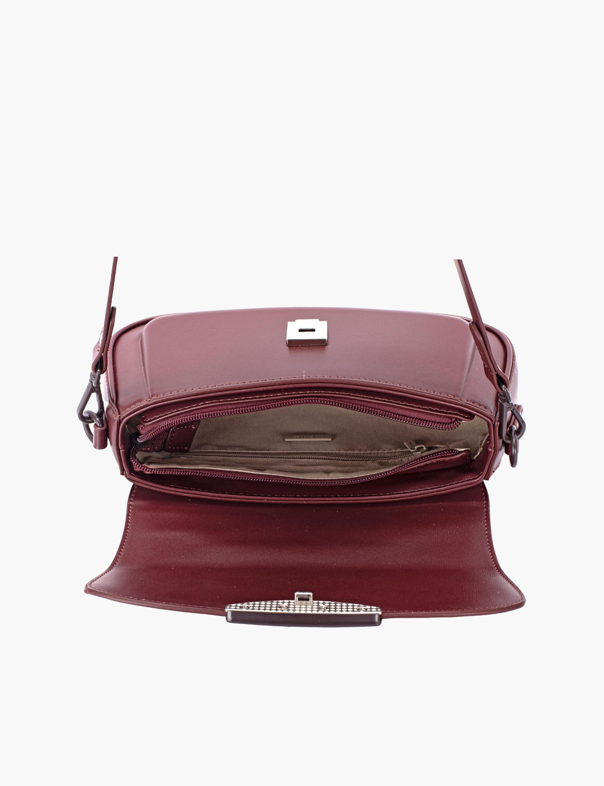 Sac porté épaule Perline, Dark Bordeaux, Intérieure