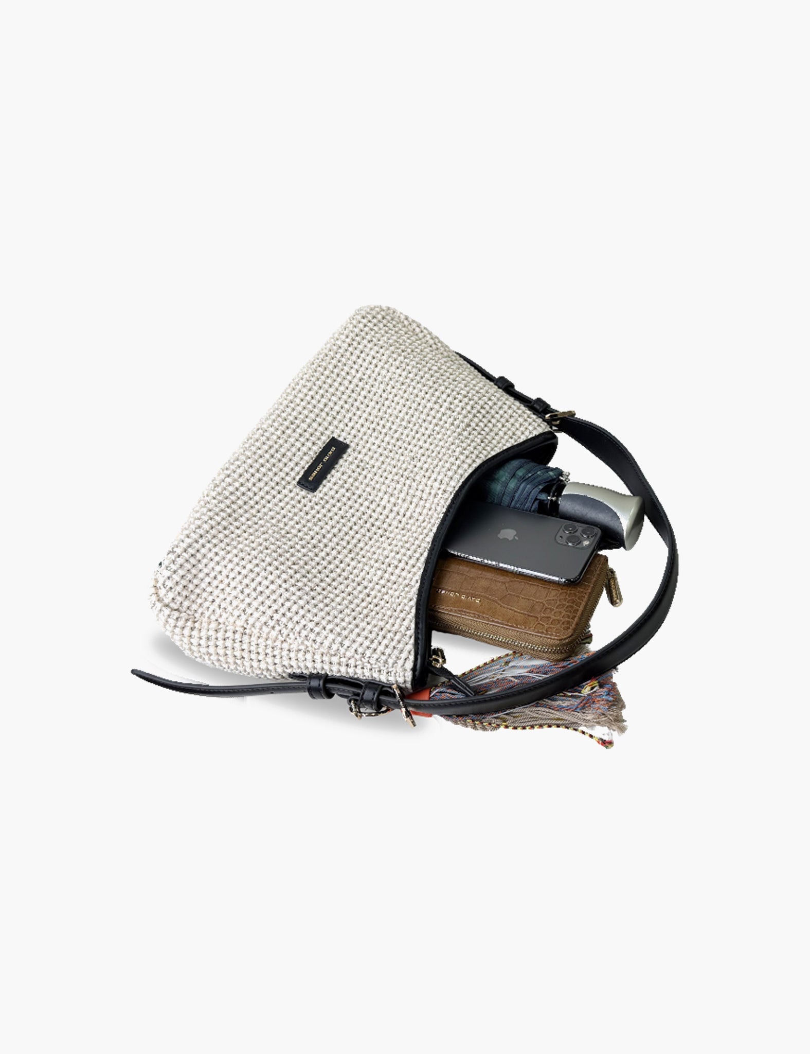 Sac porté épaule Pomeline — Black, intérieur