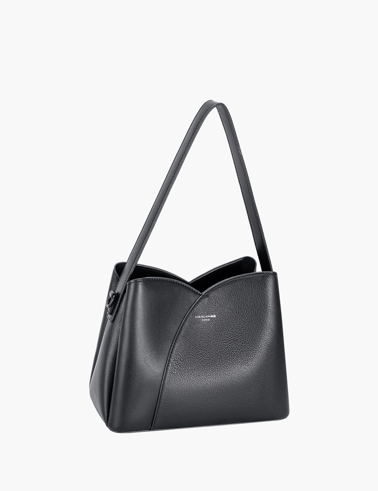 Sac porté épaule Poppy — Black, vue trois-quarts